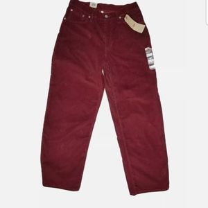 Levi's Wmns Big Baggy Corduroy Pants Sz 30 US 10 Burgundy Red